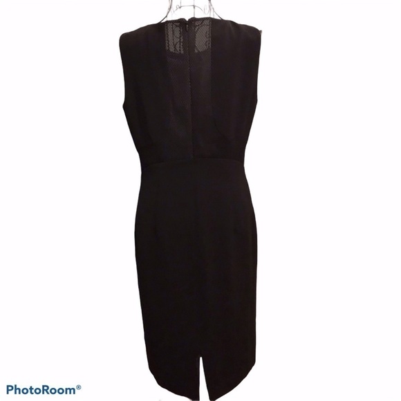 Lafayette 148 New York Faux Leather Inserts Sheath Dress - Picture 3 of 13